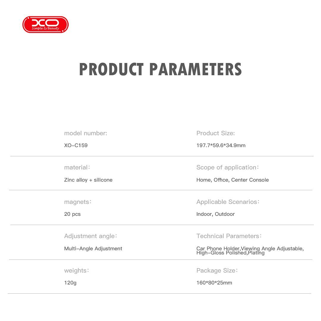 XO C159 Magnetic 360 Rotating Stand Phone Car Holder