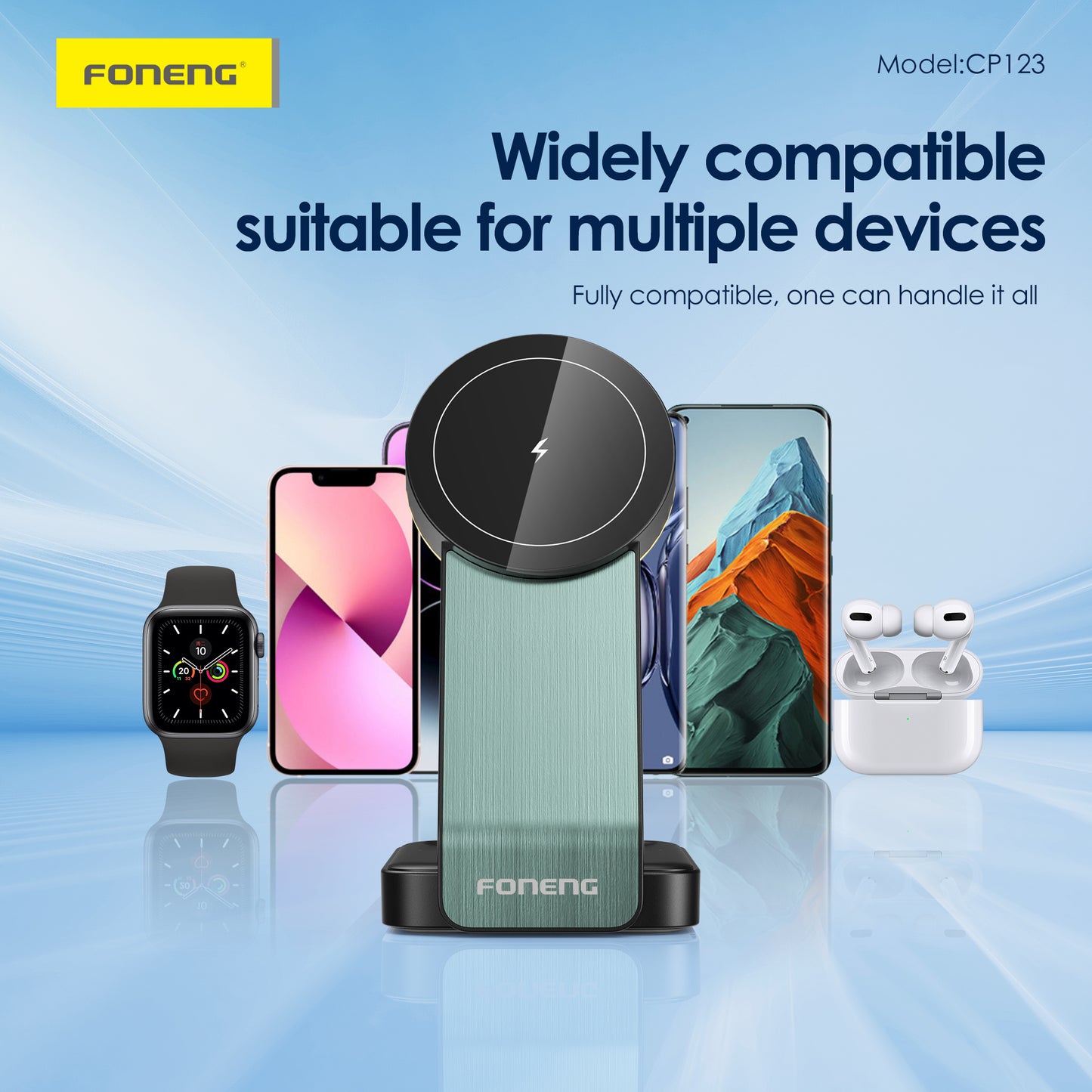 FONENG CP123 3 in 1 Foldable Magnetic Wireless Charging Stand 15W