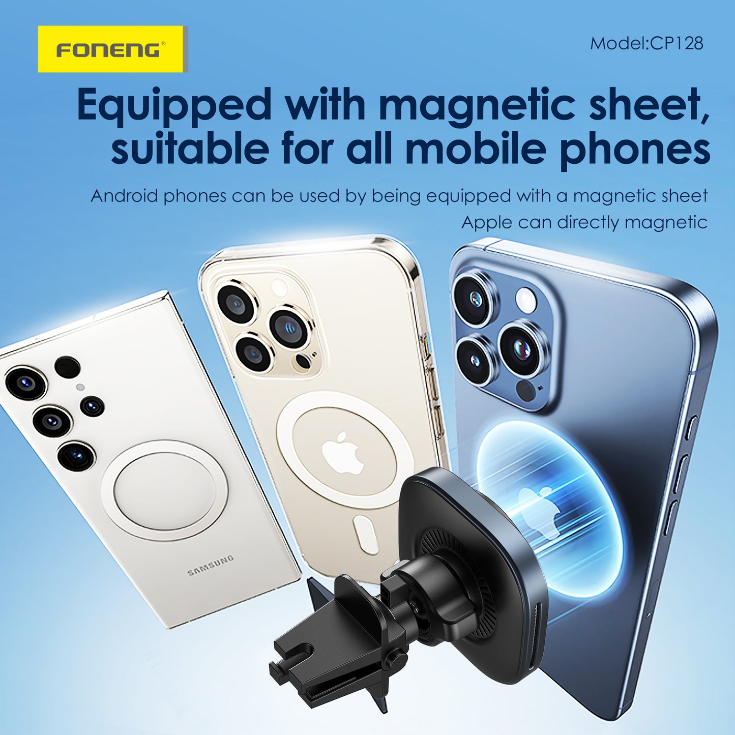FONENG CP128 Magnetic Wireless Charging Car Holder 15W