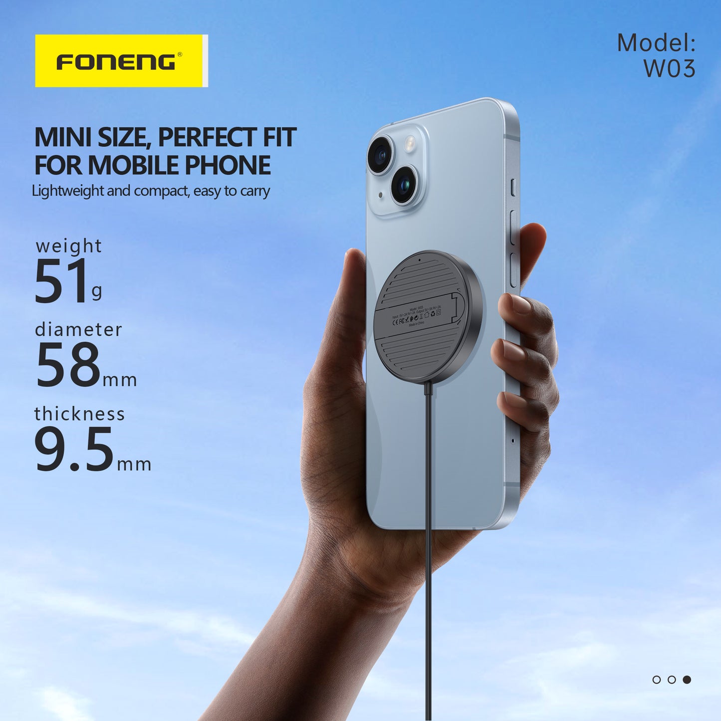FONENG W03 Mini Magnetic Wireless Charger with Stand