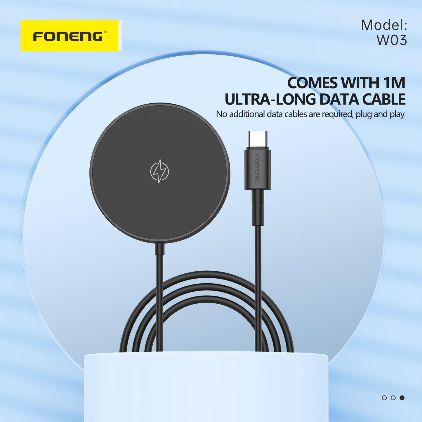FONENG W03 Mini Magnetic Wireless Charger with Stand