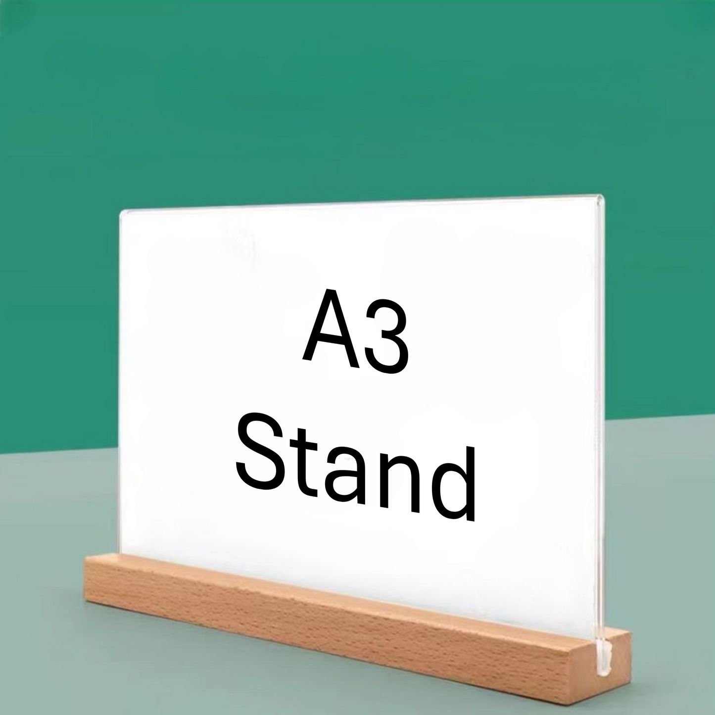 A3 Display Acrylic Stand with Wooden Base