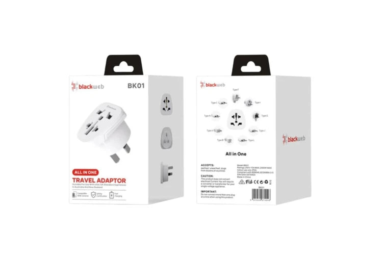 BLACKWEB BK01 NZ Plug Travel Adaptor