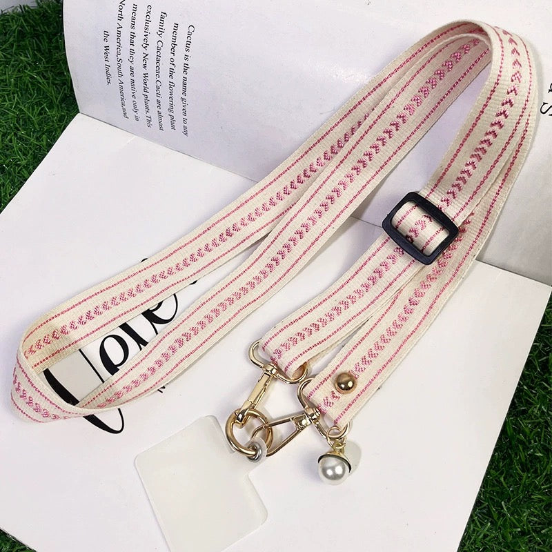 Crossbody Phone Adjustable Arrow Design Straps with Pearl