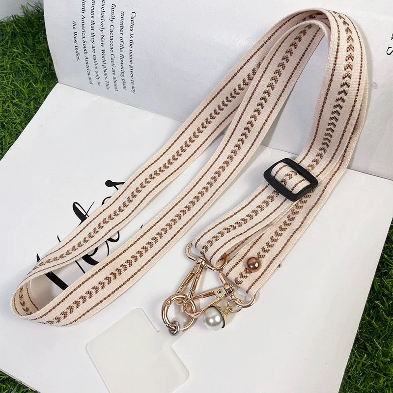Crossbody Phone Adjustable Arrow Design Straps with Pearl