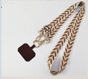 Crossbody Phone Adjustable Leaf Design Straps with Pearl