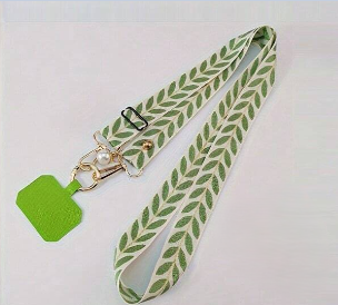 Crossbody Phone Adjustable Leaf Design Straps with Pearl