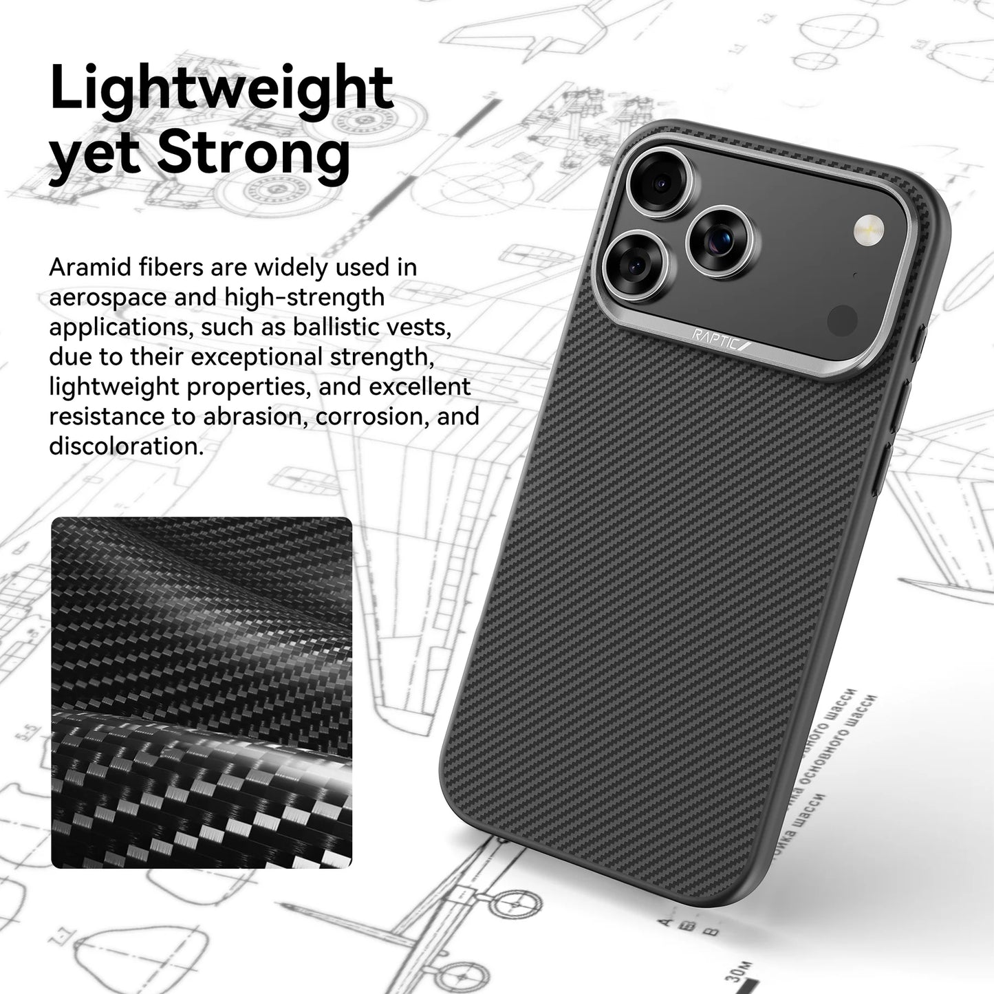 iPhone 17 Pro 6.3 RAPTIC Aramid Fiber Dual Magsafe 600D Series