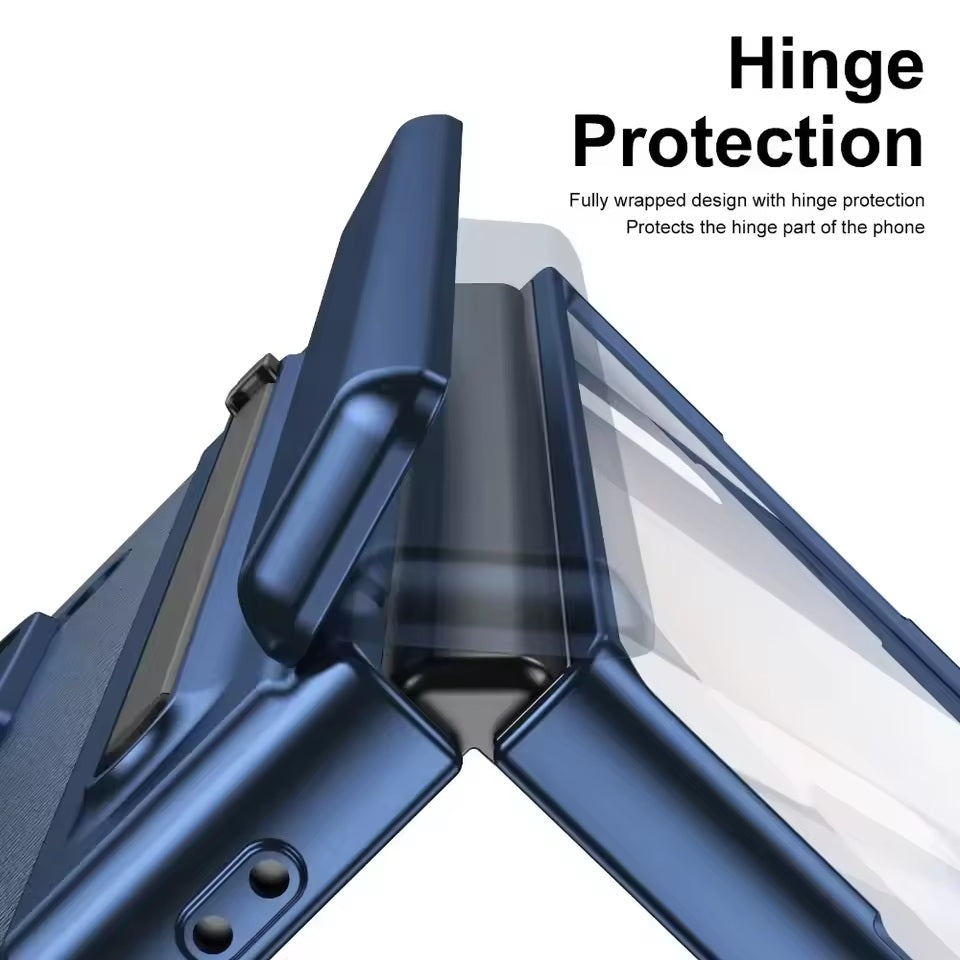 Samsung F966 Galaxy Z Fold7 5G Frosted Shield Flip-up Bracket Case with Pen Holder