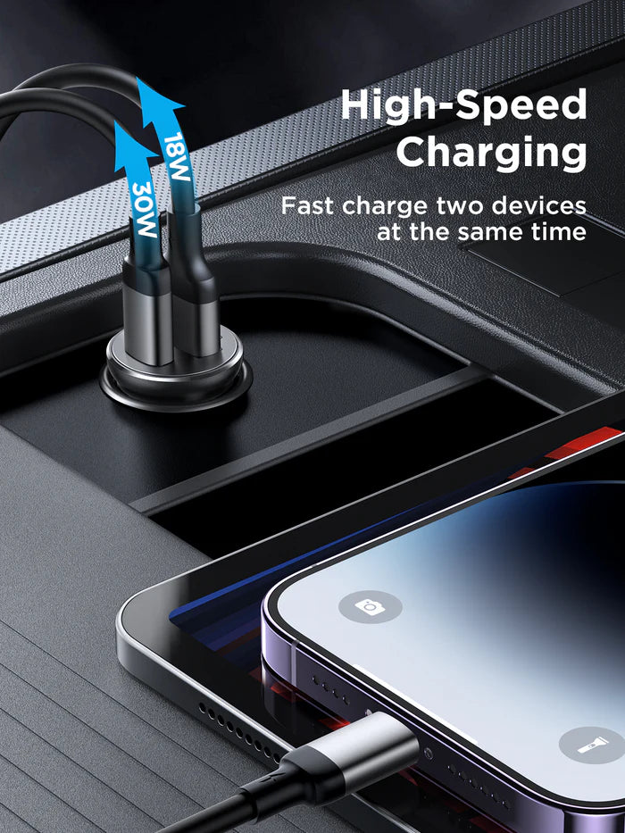 Joyroom JR-CCN05 PD+QC3.0 Fast Charge Dual Ports Car Charger 30W
