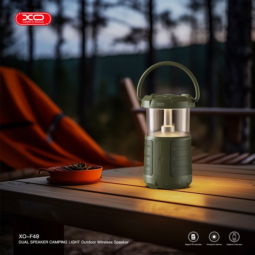 XO F49 Outdoor Dual Speaker Camping Light Audio 15W 3600mAh