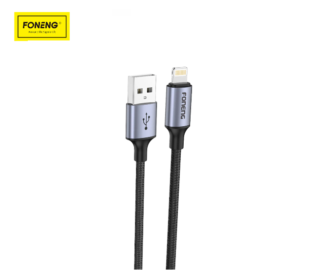 FONENG X95 Lightning Metal Head Braided USB Cable 1.2M