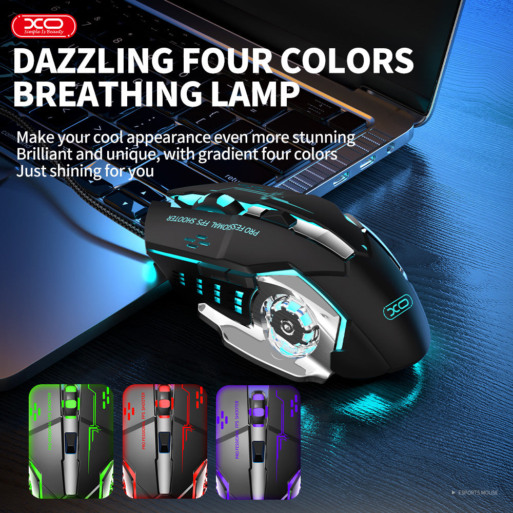 XO M10 Gaming Mechanical 6 Button Light Emitting Wired Mouse