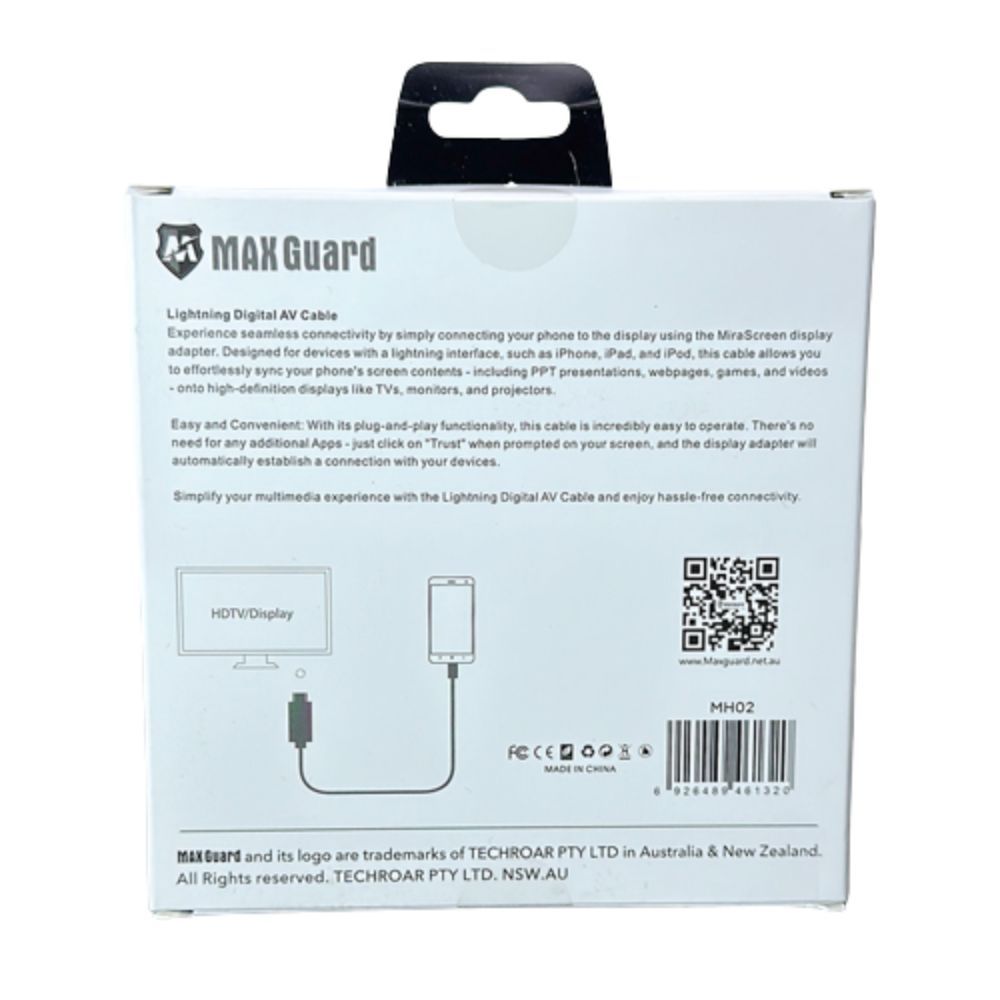 MAXGUARD MH02 1080 Full HD Lightning to HDMI Adapter Cable