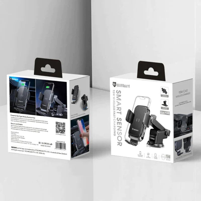 MaxGuard C20 Plus Wireless Charger 2 in 1 Car Holder 15W