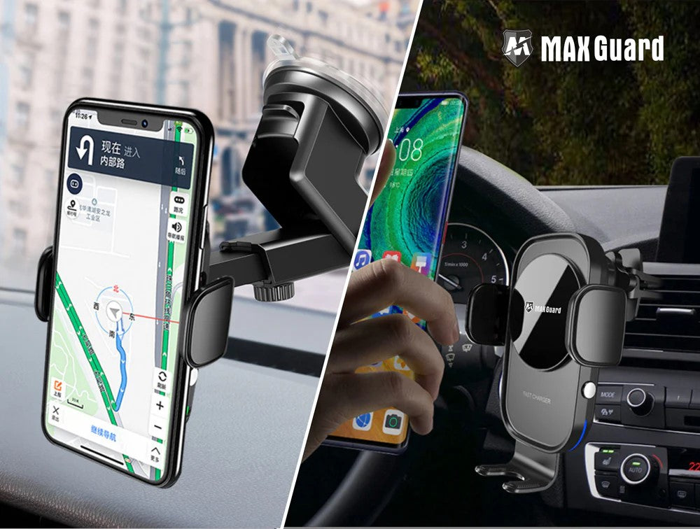 MaxGuard C9 Plus Wireless Charger 2 in 1 Car Holder 15W