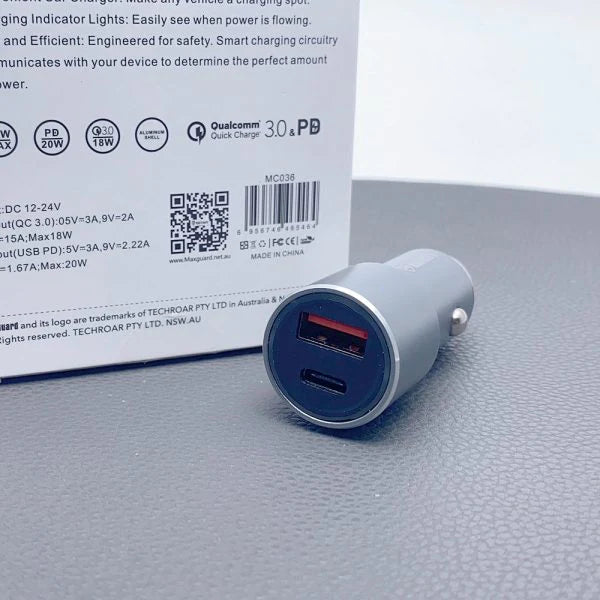 MaxGuard MC036 PD20W+QC18W Car Charger 38W