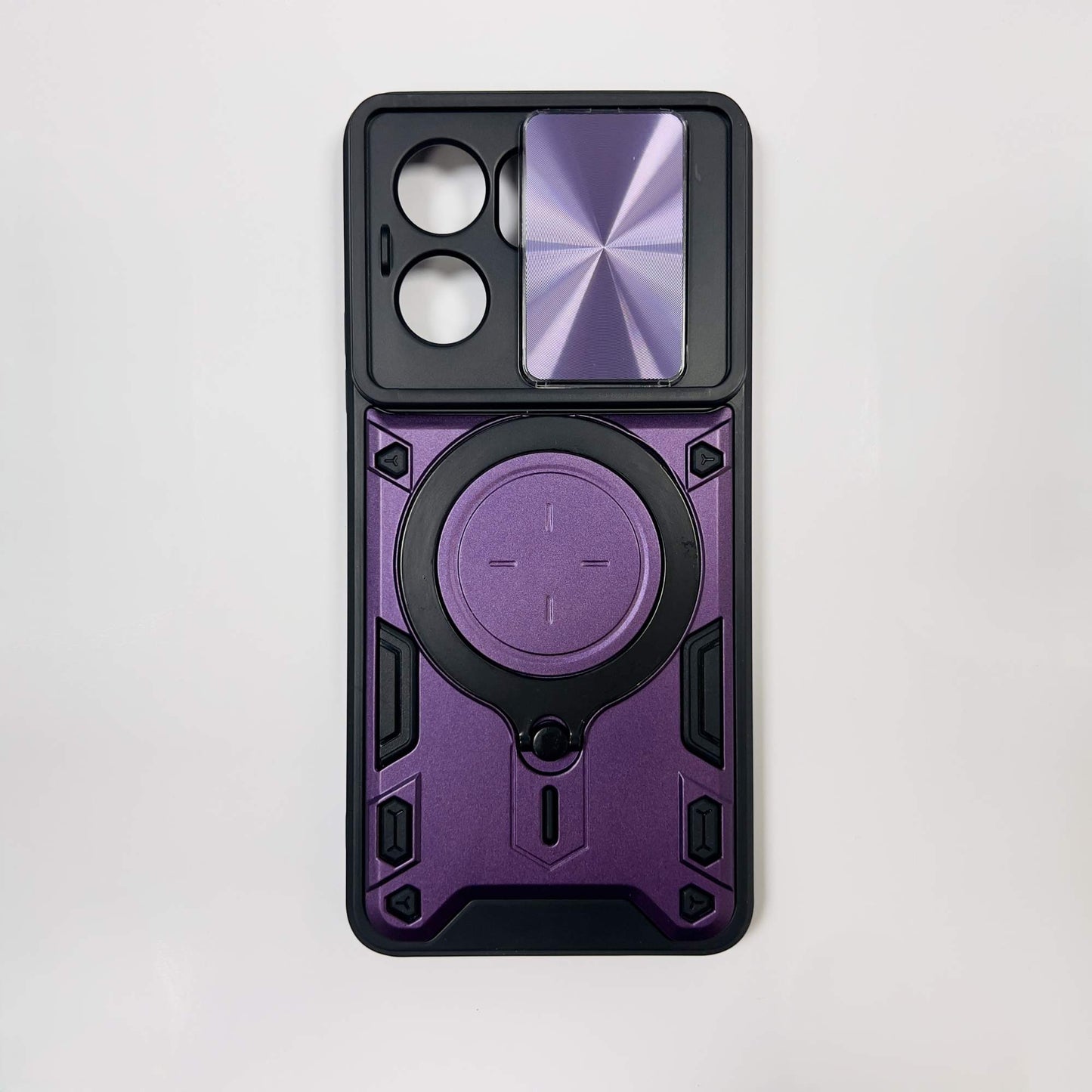 OPPO Reno13F 5G Armor Shockproof Slide Camera Cover Ring Holder Case