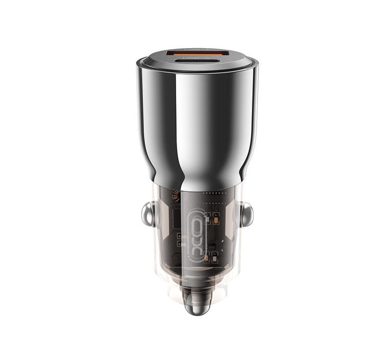 XO CC58 Intelligent Transparent Metal USB A+C 95W Car Charger