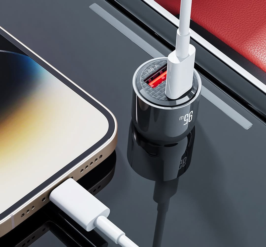 XO CC58 Intelligent Transparent Metal USB A+C 95W Car Charger