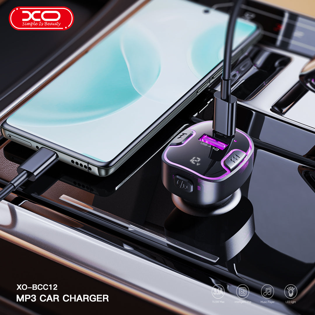 XO BCC12 Intelligent Bluetooth MP3+5V 3.1A Atmosphere Light Car Charger
