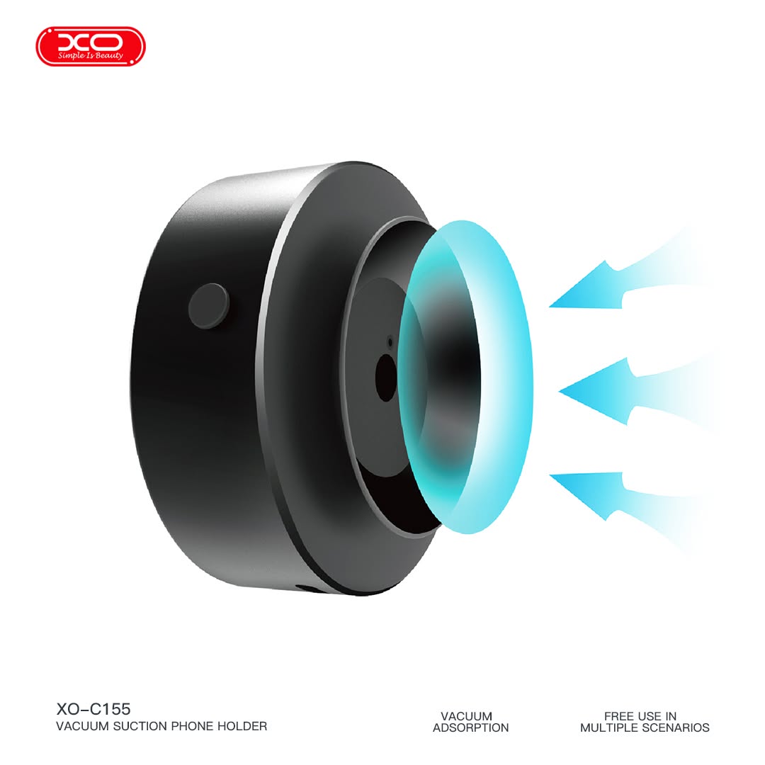 XO C155 Magnetic Car Suction Cup Phone Holder - Black