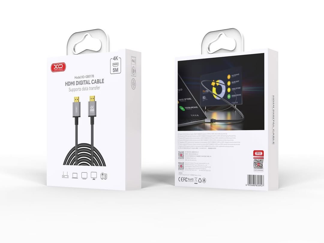 XO GB017B HDMI to HDMI Metal Adapter Cable 5M