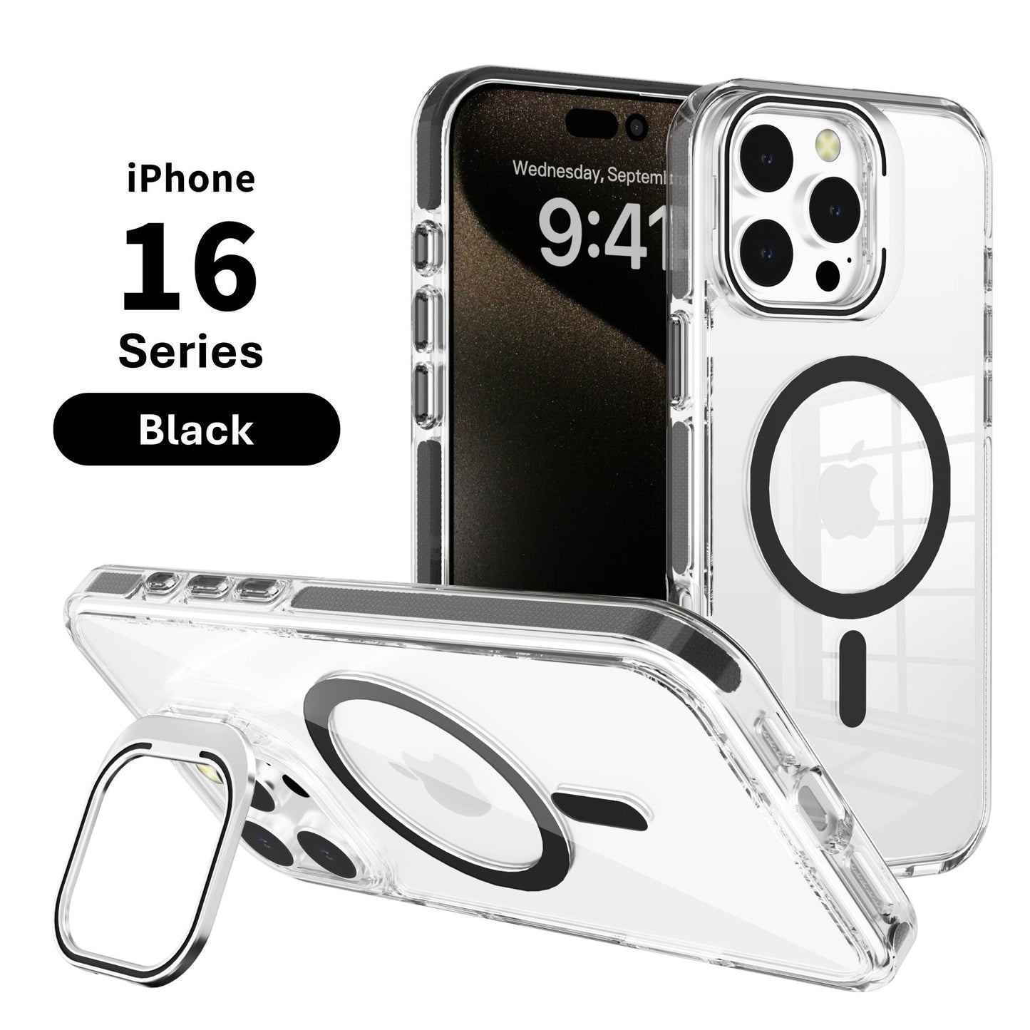 iPhone 16 Pro Max 6.9 Classic Hybrid Magsafe Case with Stash Stand