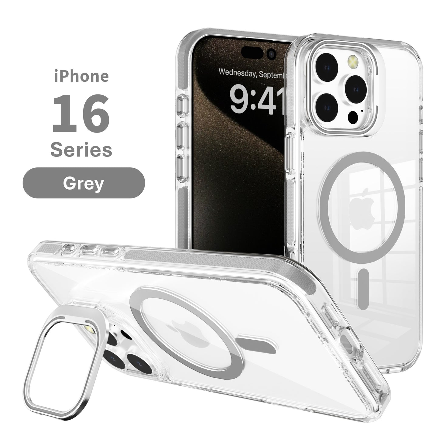 iPhone 16 Pro Max 6.9 Classic Hybrid Magsafe Case with Stash Stand