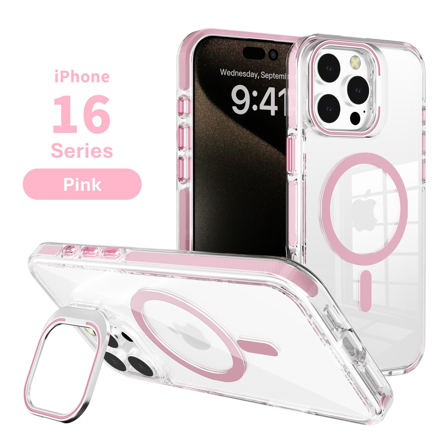 iPhone 16 Pro Max 6.9 Classic Hybrid Magsafe Case with Stash Stand