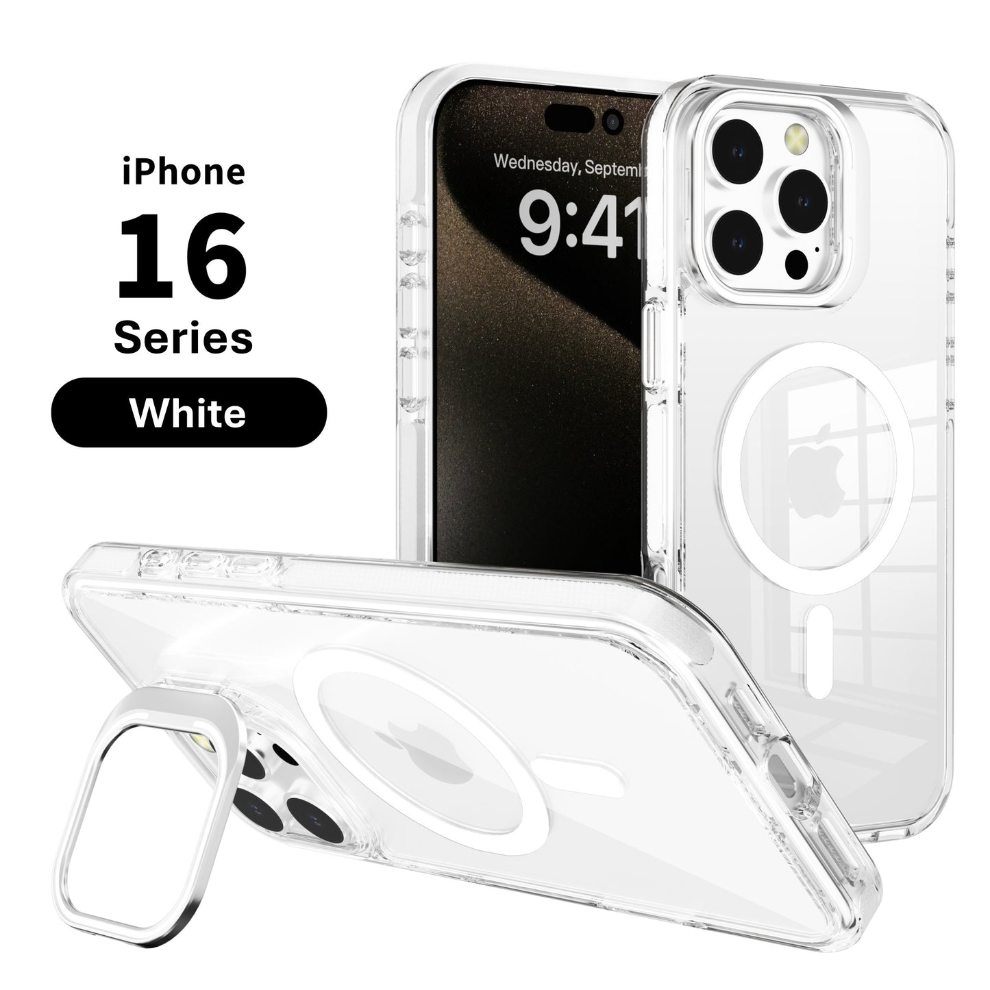 iPhone 16 Pro Max 6.9 Classic Hybrid Magsafe Case with Stash Stand