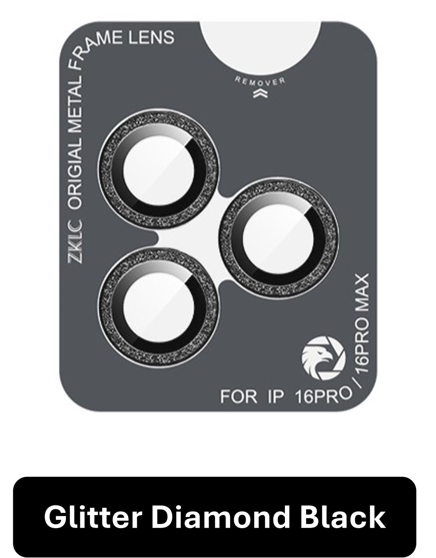 iPhone 16 Pro 6.3/16 Pro Max 6.9 Samos Glitter Eagle-Eye Camera 3 Lens Protection