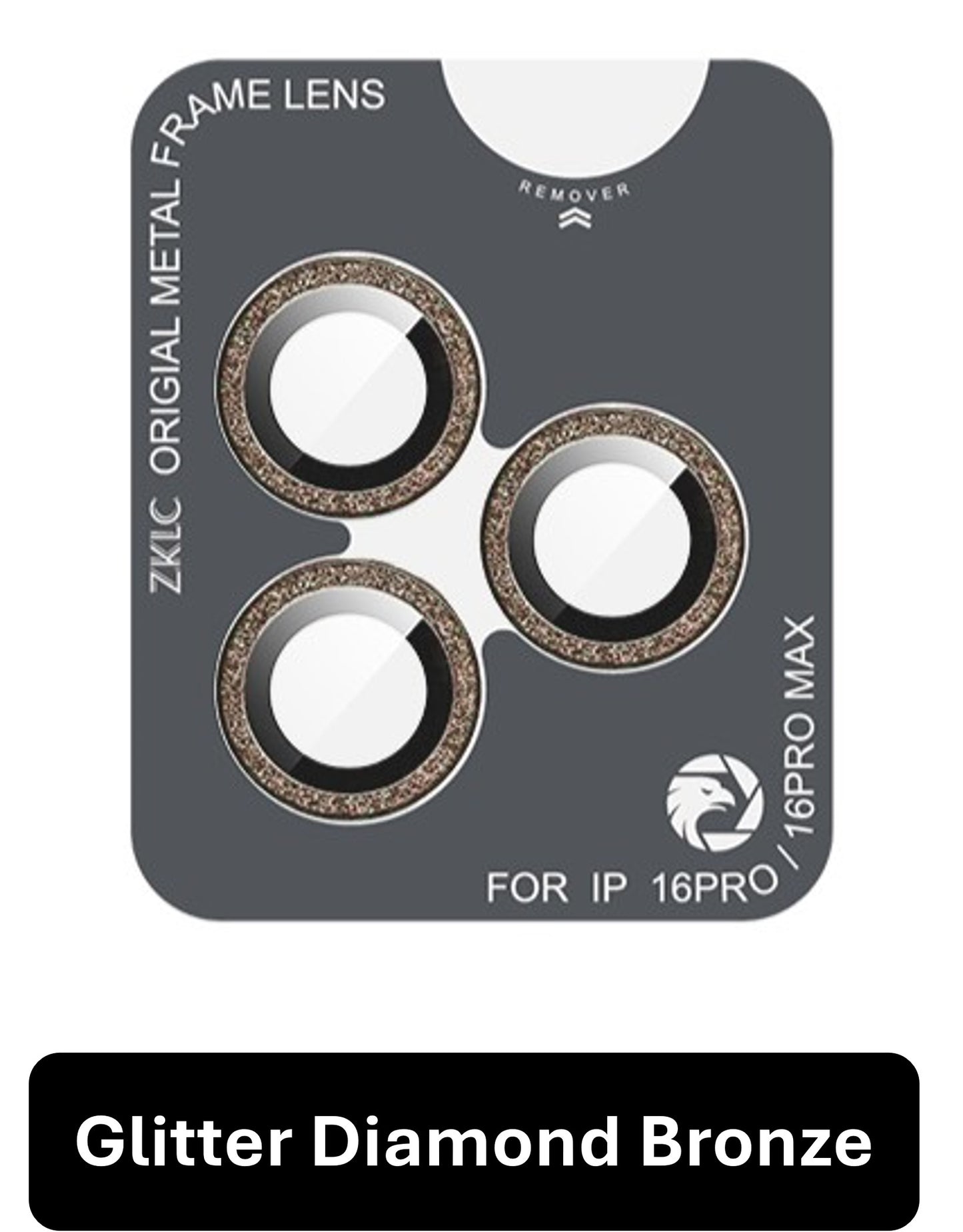 iPhone 16 Pro 6.3/16 Pro Max 6.9 Samos Glitter Eagle-Eye Camera 3 Lens Protection