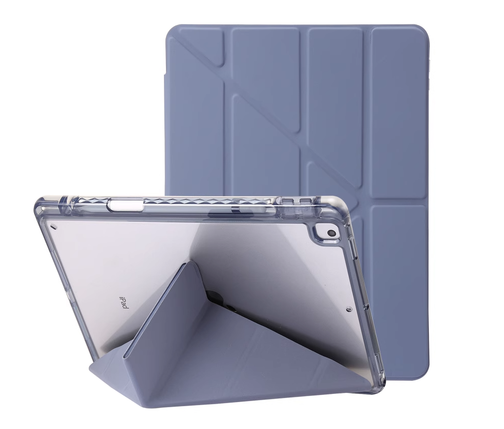 iPad Air 13 2024/iPad Pro 12.9 2018/2020/2021 Acrylic Smart Tri-Folio Case with Pencil Holder
