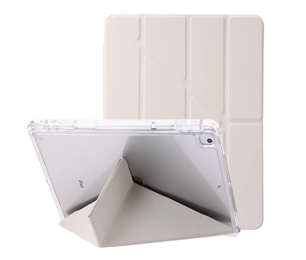 iPad Air 13 2024/iPad Pro 12.9 2018/2020/2021 Acrylic Smart Tri-Folio Case with Pencil Holder