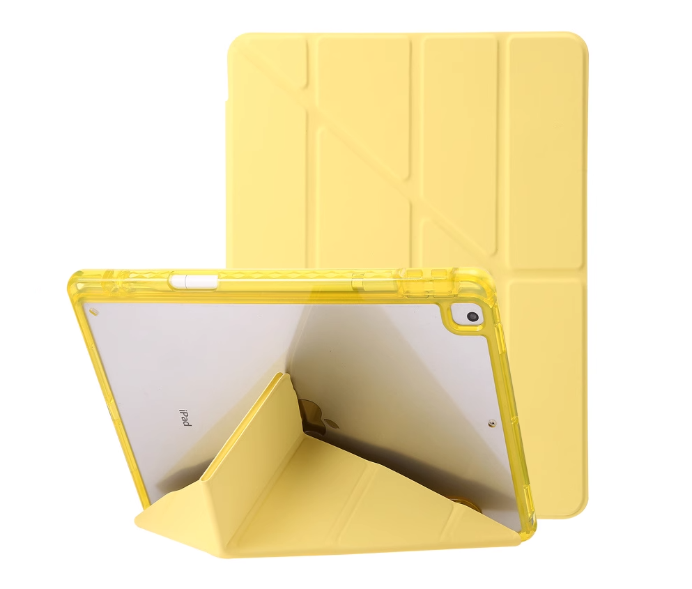 iPad Air 13 2024/iPad Pro 12.9 2018/2020/2021 Acrylic Smart Tri-Folio Case with Pencil Holder