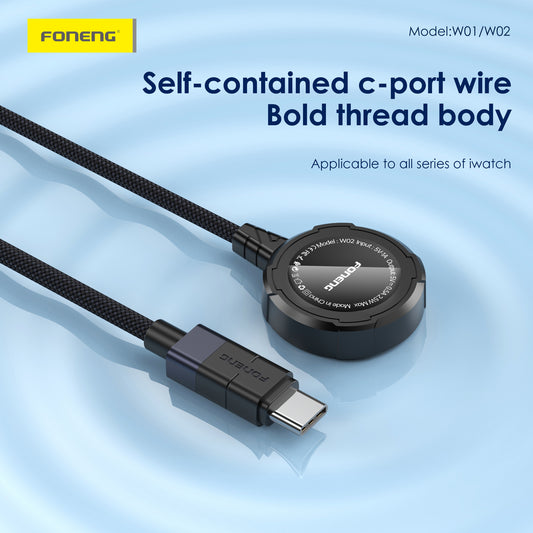 FONENG W02 Aluminum Alloy 2.5W Magnetic Wireless Charger for Apple Watch 1M