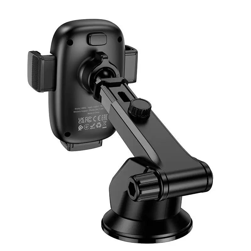 HOCO HW32 Crown Push Type Wireless Charging Center Console Car Holder
