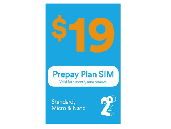 2Degrees Prepay SIM Card $19 CarryOver Combo