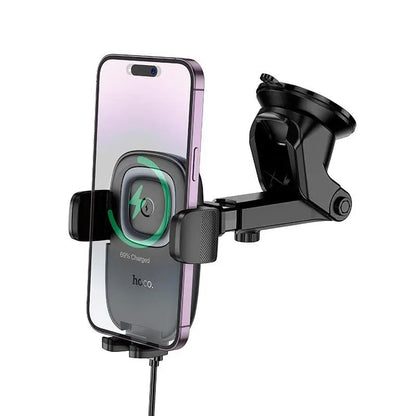 HOCO HW32 Crown Push Type Wireless Charging Center Console Car Holder