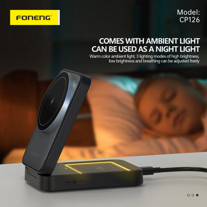 FONENG CP126 3 in 1 Foldable Magnetic Wireless Charging Stand 15W