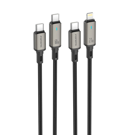 FONENG XS12 Auto Power-Off Aluminum Alloy Head Braided Cable