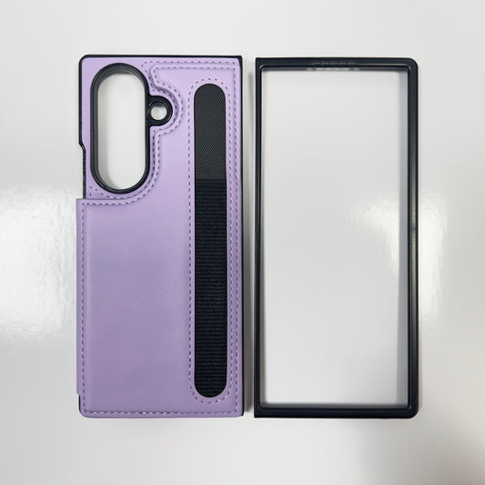 Samsung F966 Galaxy Z Fold7 5G PU Leather Hidden Card Case with Pen holder