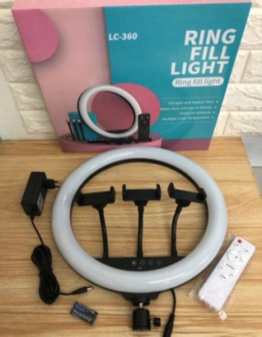 33cm/13inch LC-318 Circular LED Ring Light with 3 Phone Holders
