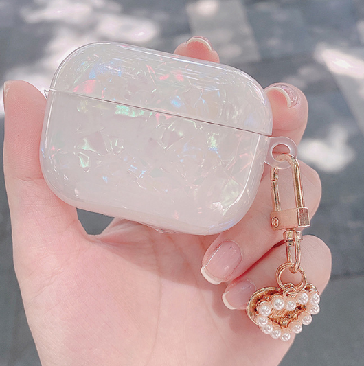 Airpods 4 Seashell Art Design with Pearl Case