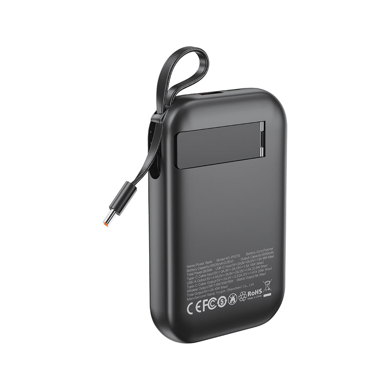 XO PR270 3 in 1 Magnetic 15W Wireless Charging Power Bank with Type-C Cable 10000mAh