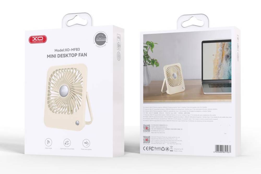 XO MF83 Thin Desktop Folding/Hangable Fan 2000mAh
