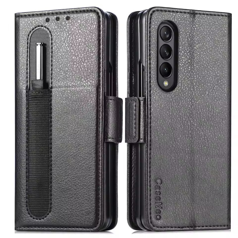 Samsung F9360 Galaxy Z Fold4 5G PU Leather Wallet with Pen Holder