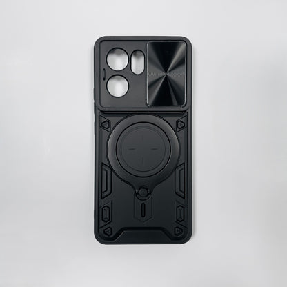 OPPO Reno13F 5G Armor Shockproof Slide Camera Cover Ring Holder Case