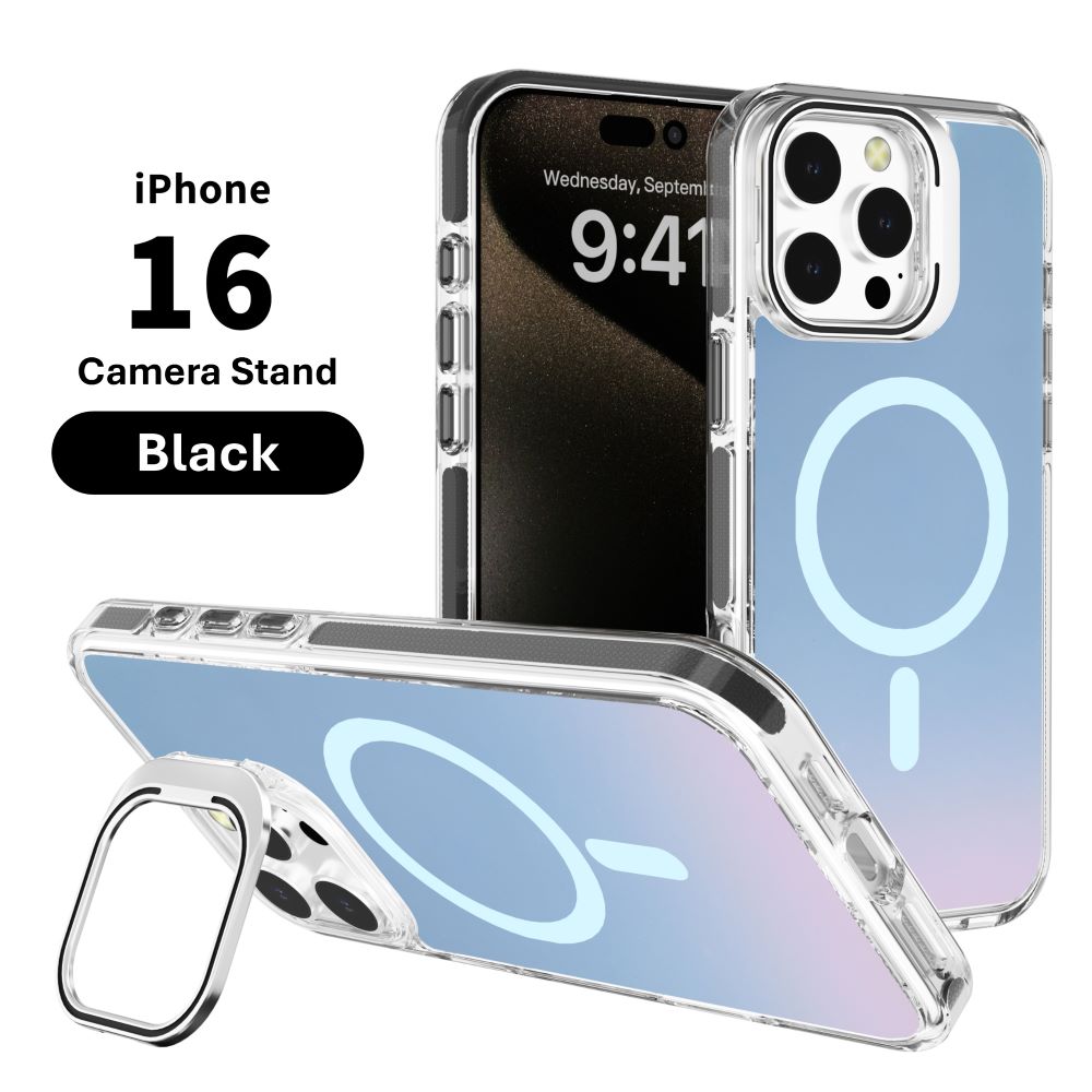 iPhone 16 Plus 6.7 Iridescent Matte Magsafe Case with Stash Stand